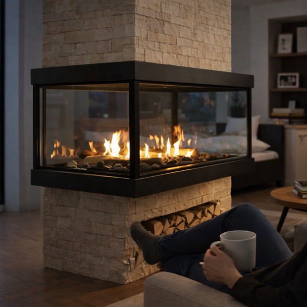 Lyon – 4 Sided See Through Gas Fireplace