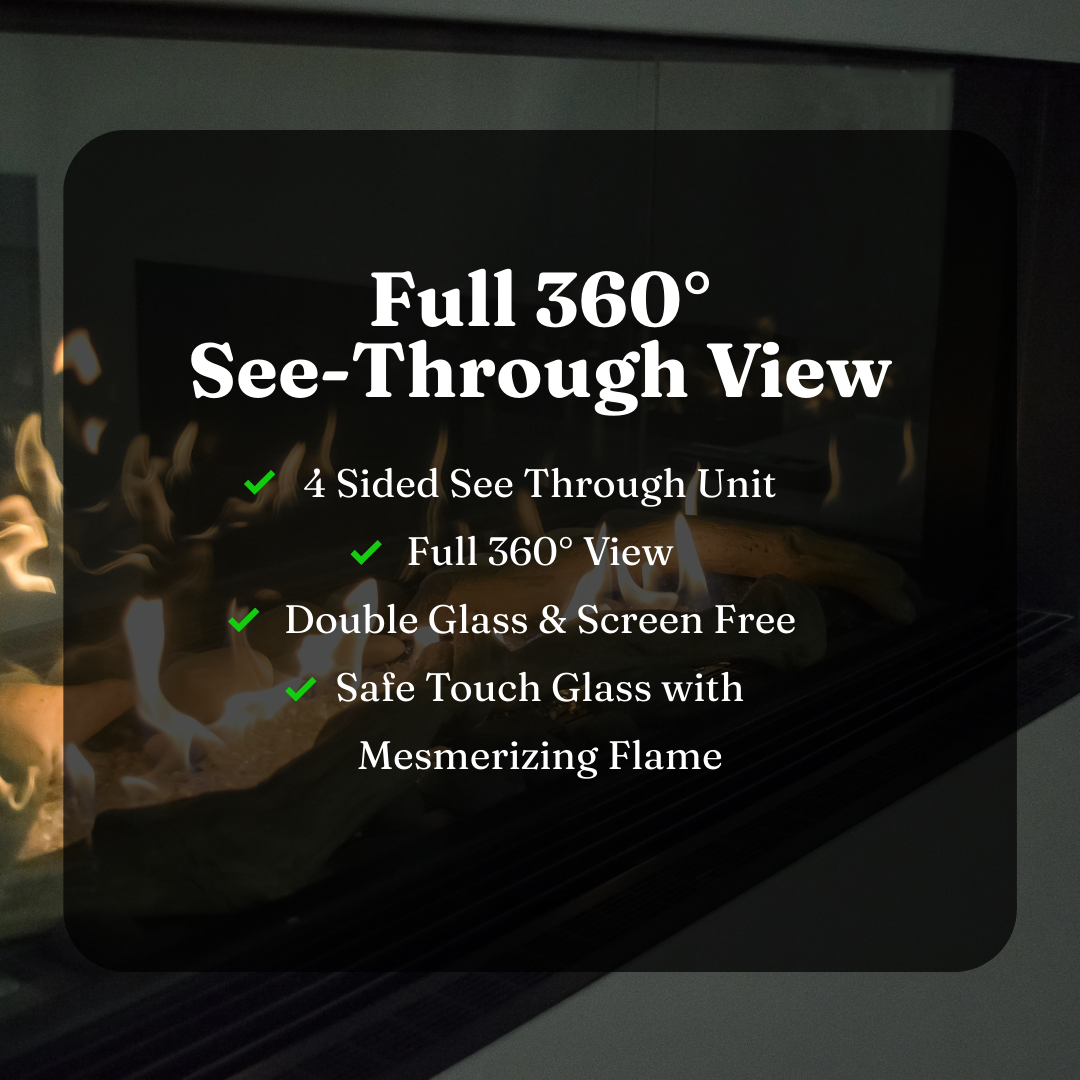 Lyon – 4 Sided See Through Gas Fireplace