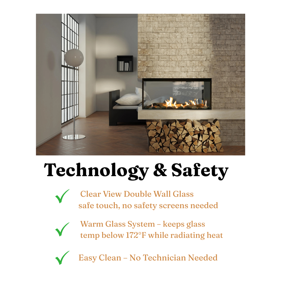 Lyon – 4 Sided See Through Gas Fireplace