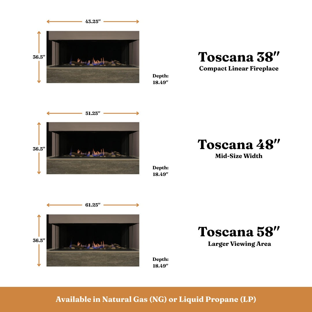 Toscana – 3 Sided Peninsula Gas Fireplace