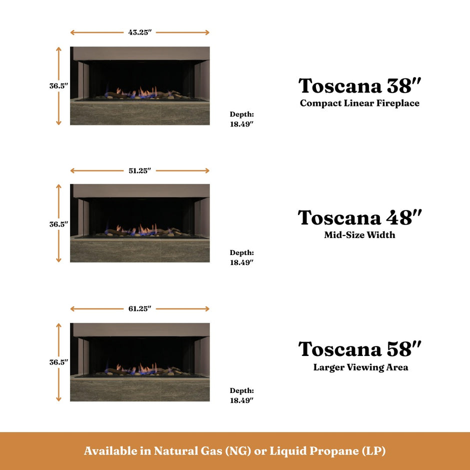 Toscana – 3 Sided Peninsula Gas Fireplace