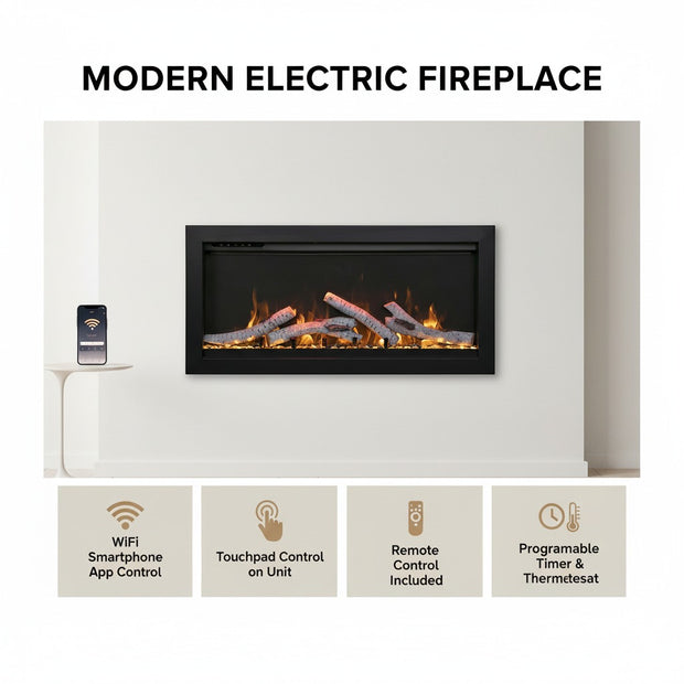 Amantii Symmetry Smart Electric Fireplace