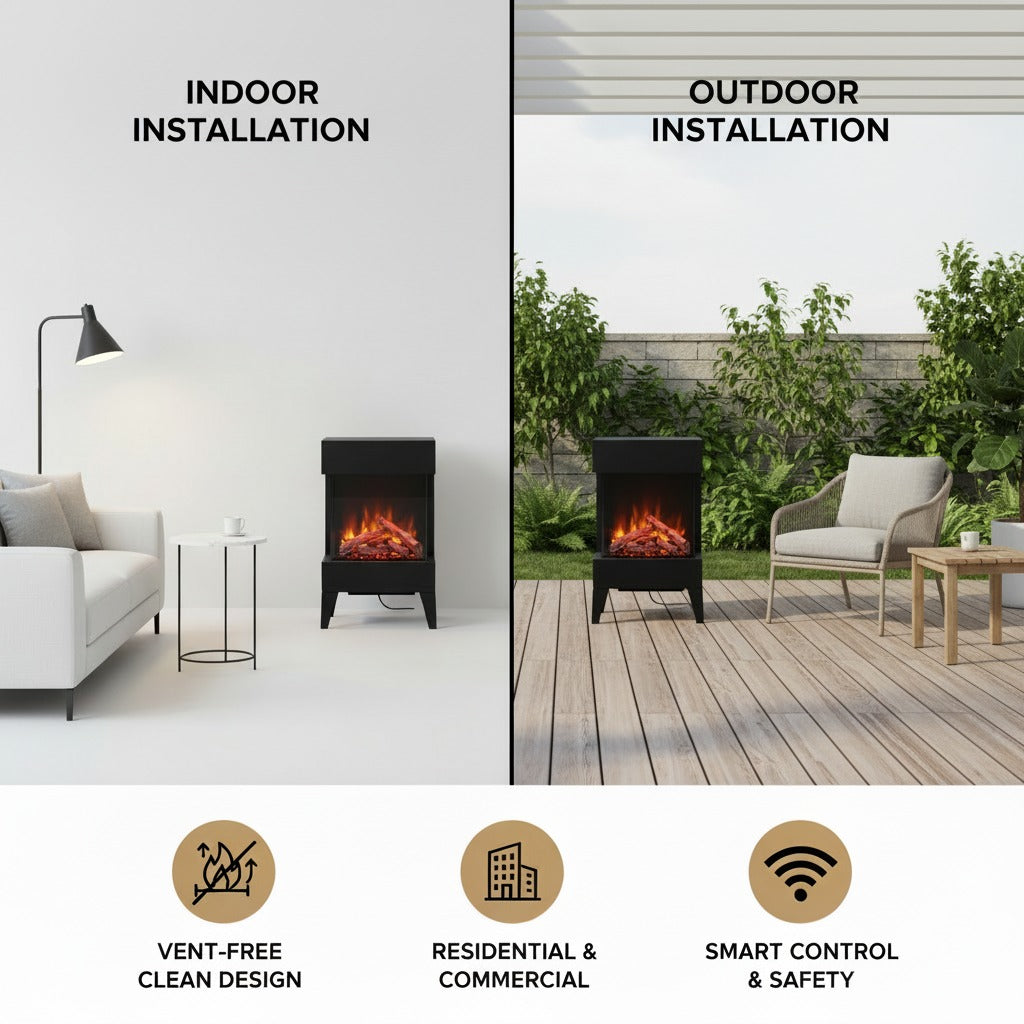 Cube 2025WM Freestand Electric Fireplace