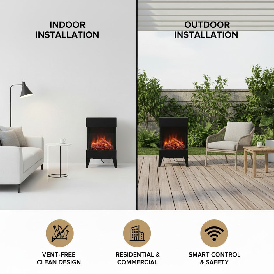 Cube 2025WM Freestand Electric Fireplace