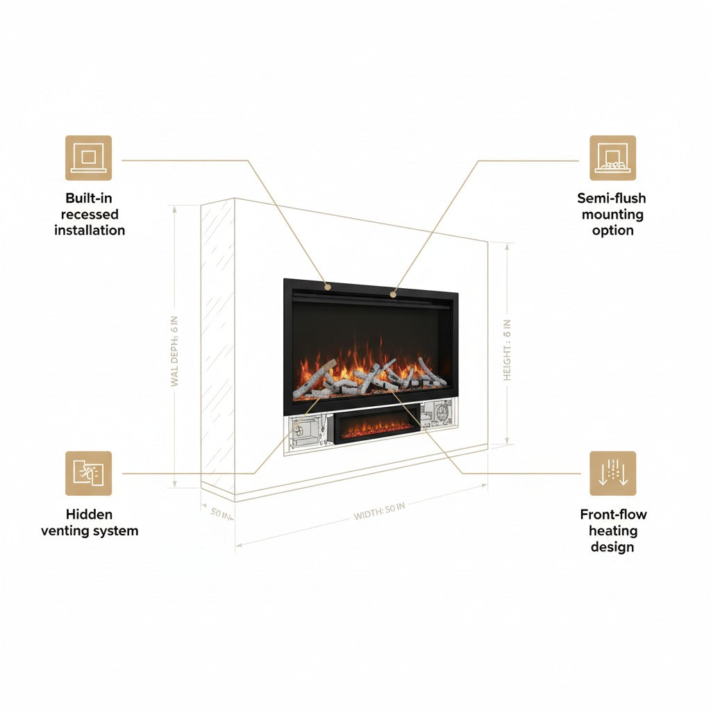 Amantii Symmetry Bespoke Xtra Tall Electric Fireplace