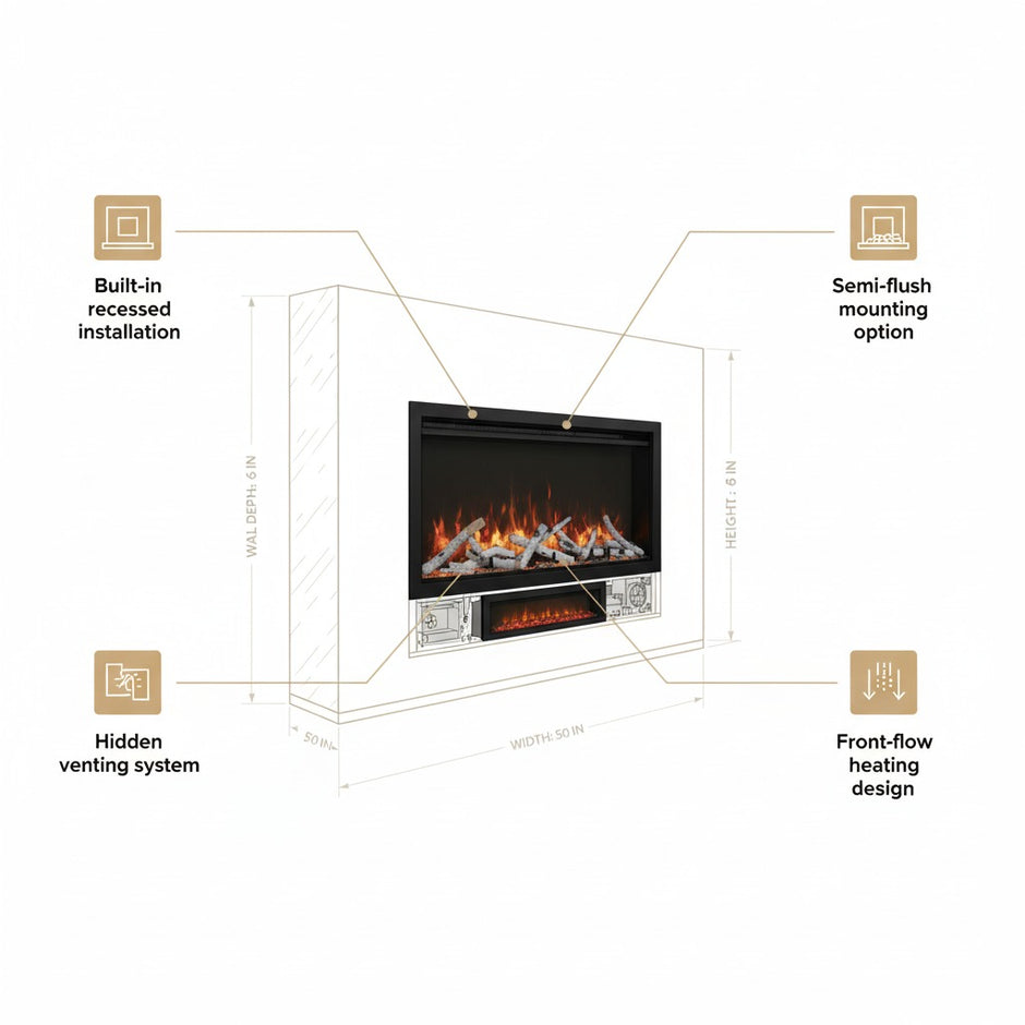 Amantii Symmetry Bespoke Xtra Tall Electric Fireplace